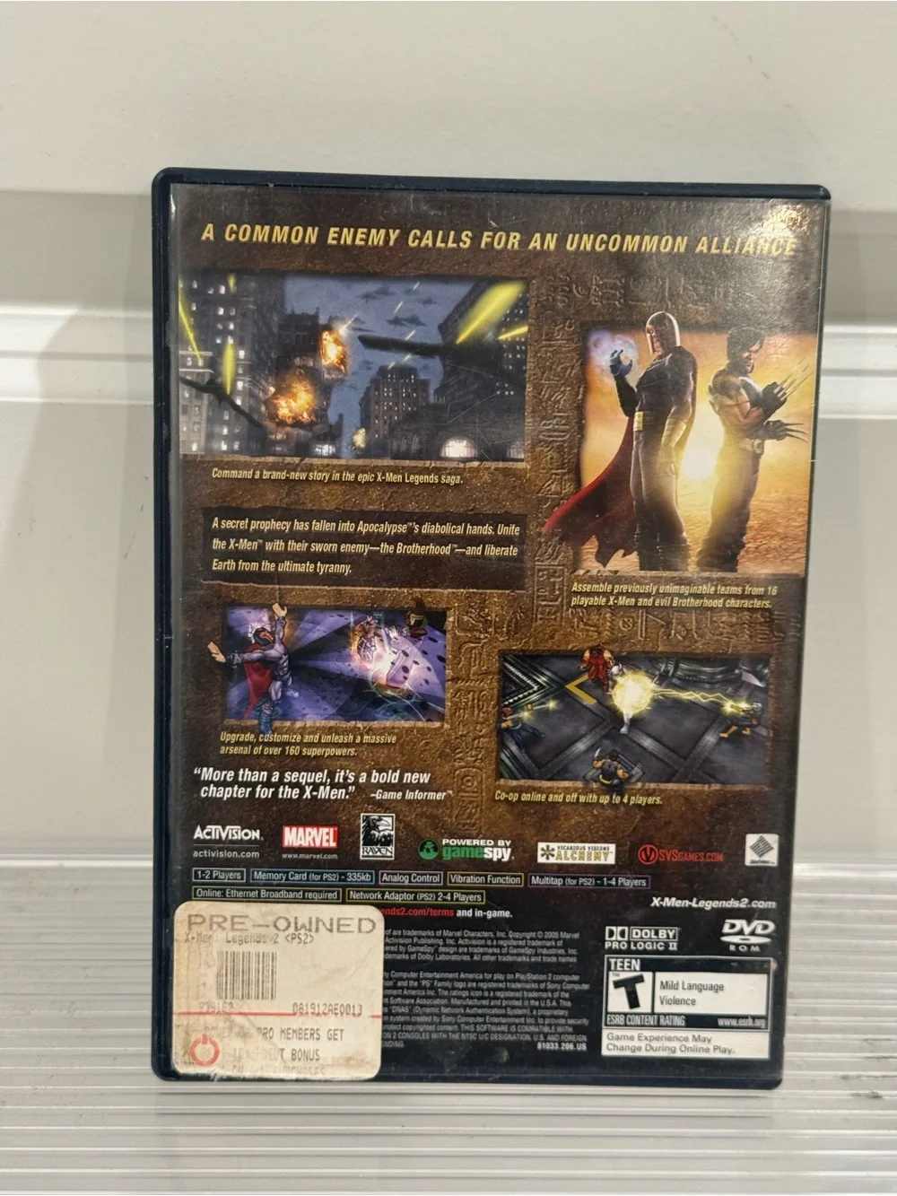 Sony Playstation 2 ~  X-Men Legends II: Rise of Apocalypse Game ~ PREOWNED